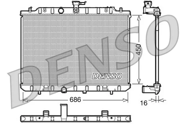 Chladič, chlazení motoru DENSO DRM46006 Chladič, chlazení motoru DENSO DRM46006