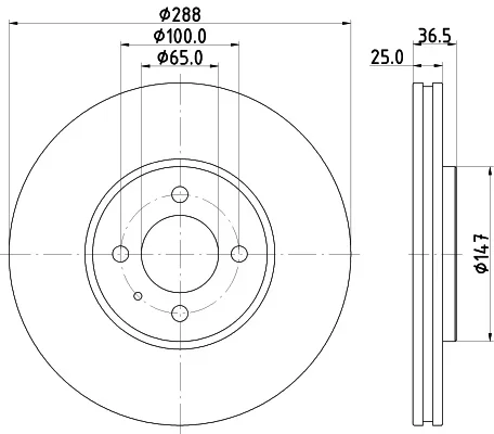 Brzdový kotouč HELLA 8DD355131-991 – OE 1S0615301K