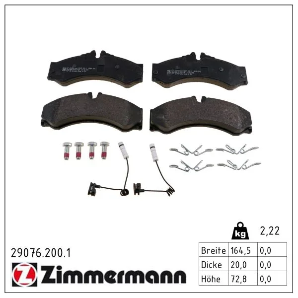 Sada brzdových destiček, kotoučová brzda ZIMMERMANN 29076.200.1