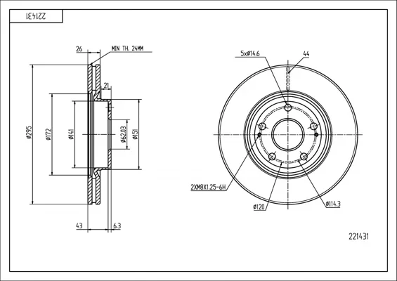 BRZ.KOTOUČ /P/ COROLLA VERSO 2.2D 04- HART 221431