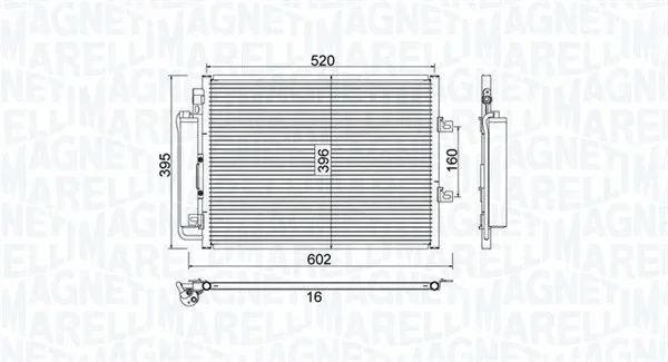 Kondenzátor, klimatizace MAGNETI MARELLI 350203780000