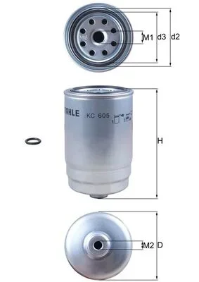 Palivový filtr MAHLE KC605D