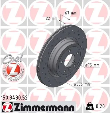 Brzdový kotouč ZIMMERMANN 150.3430.52