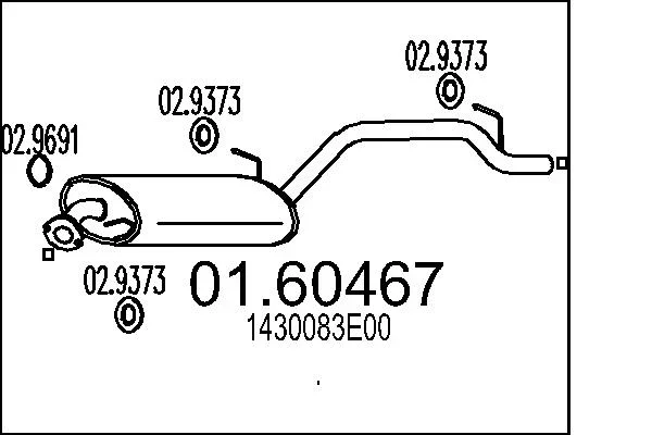 Zadni tlumic vyfuku MTS 01.60467 – OE 1430083E00