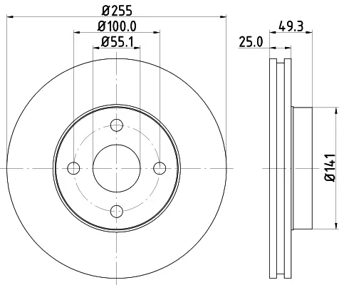 Brzdový kotouč HELLA 8DD355118-621