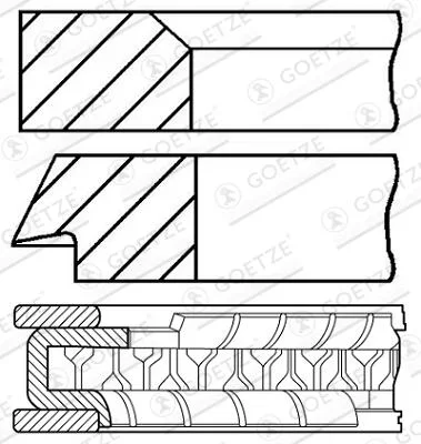 Sada pistnich krouzku GOETZE ENGINE 08-104207-00