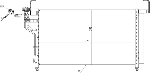 CHLADIČ KLIMATIZ.HYUNDAI H1 2.5 07- HART 619554 – OE 976064H200