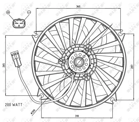 Větrák, chlazení motoru NRF 47073 – OE 1250G1