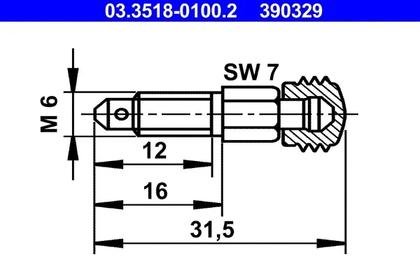 Odvzdusnovaci sroub/ventil ATE 03.3518-0100.2