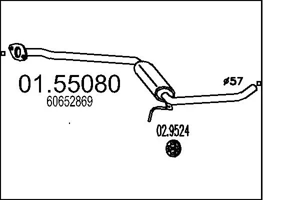 Stredni tlumic vyfuku MTS 01.55080 – OE 60652869