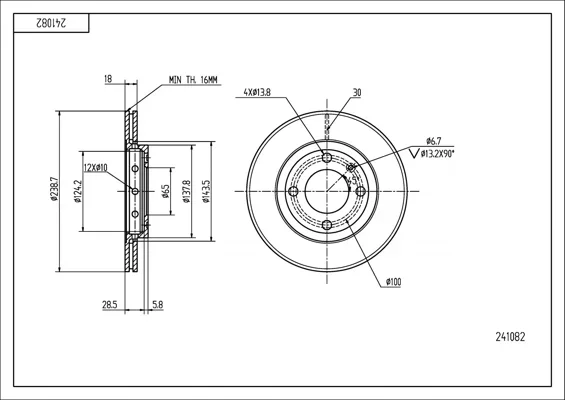 BRZ.KOTOUČ /P/POLO 95- /LAK/KPL HART 241082 BRZ.KOTOUČ /P/POLO 95- /LAK/KPL HART 241082