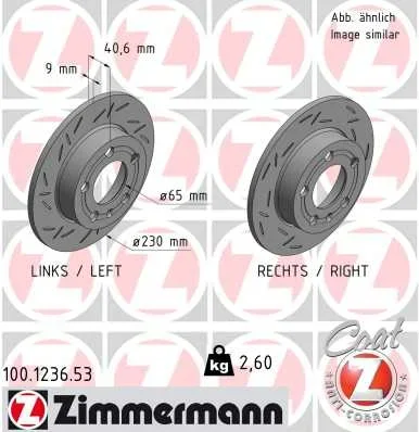 Brzdový kotouč ZIMMERMANN 100.1236.53