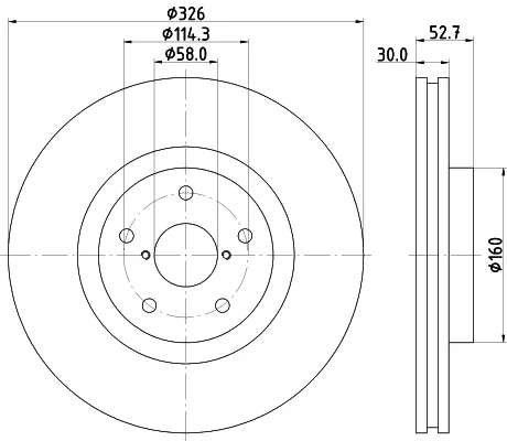 Brzdový kotouč HELLA 8DD355117-861 – OE 26300FE070