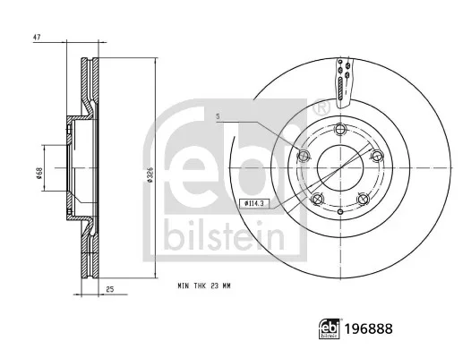 Brzdový kotouč FEBI BILSTEIN 196888 – OE DN4J-33-251