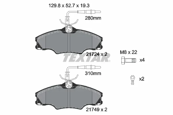 Sada brzdových destiček, kotoučová brzda TEXTAR 2172402