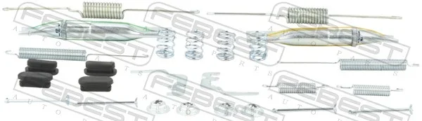 Sada příslušenství, parkovací brzdové čelisti FEBEST 2304-2H0R-KIT