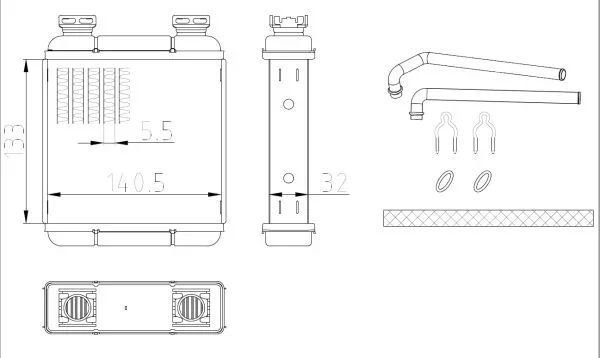 Výměník tepla, vnitřní vytápění NRF 54411