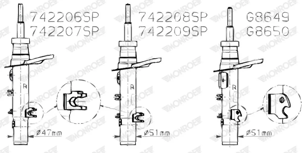 Tlumič pérování MONROE 742207SP