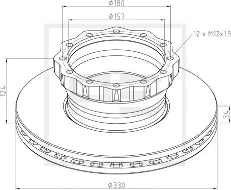 Brzdový kotouč PE Automotive 036.131-00A