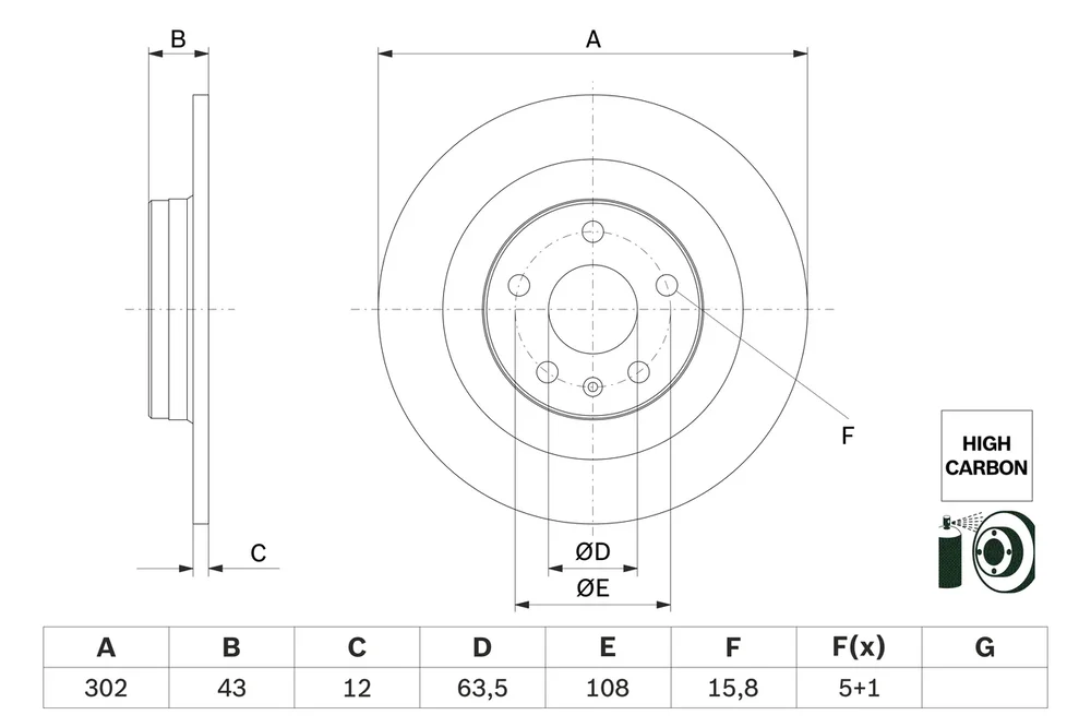 Brzdový kotouč BOSCH 0986479F31 – OE 31423721