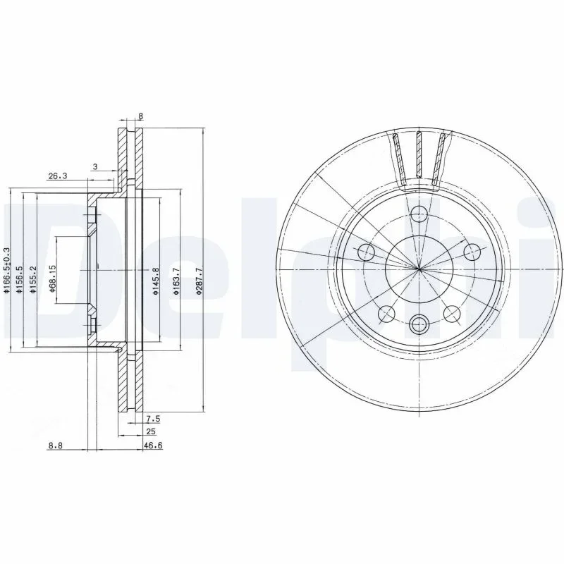 Brzdový kotouč DELPHI BG3025