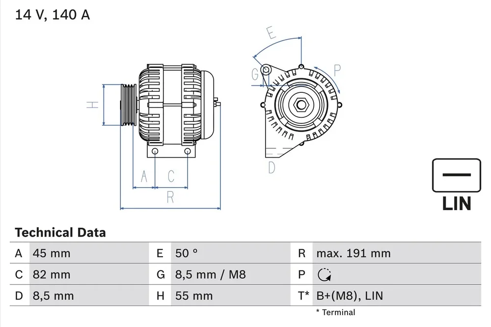 BO 0986047380 Alternátor BOSCH-výměnný díl
