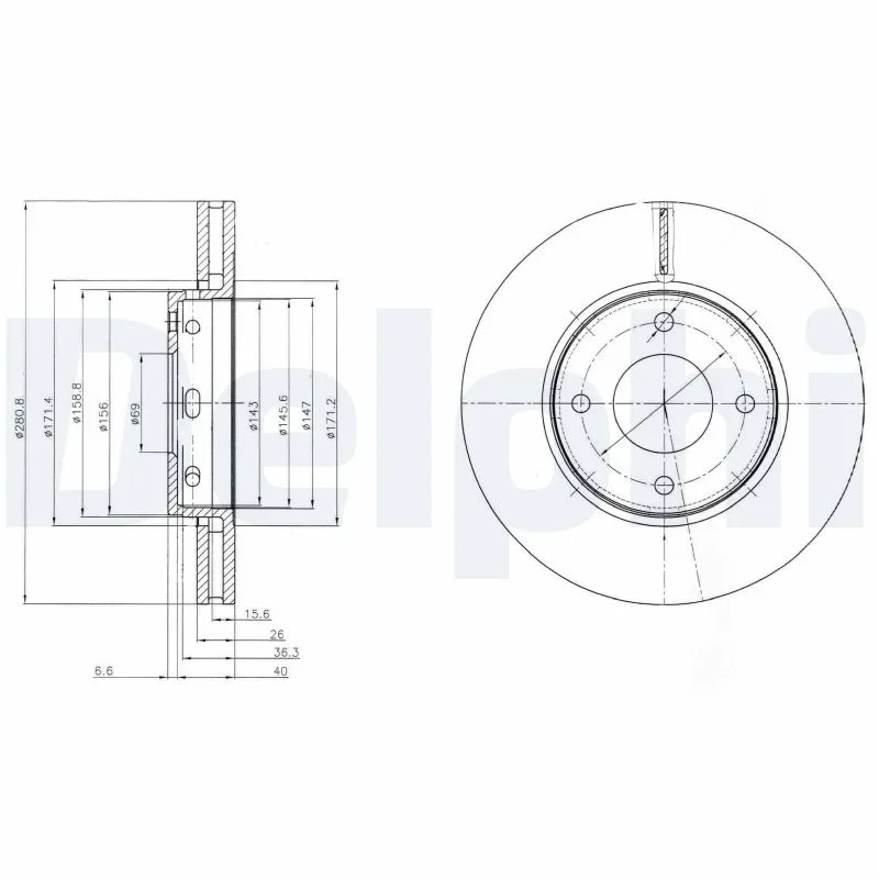 Brzdový kotouč DELPHI BG4127