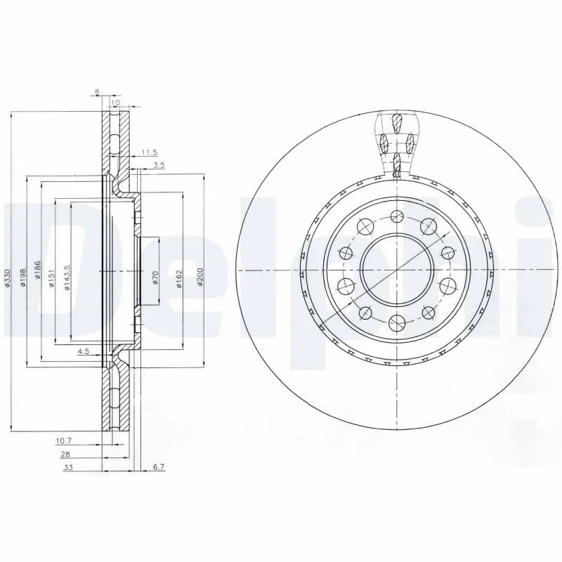 Brzdový kotouč DELPHI BG3993