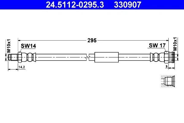 Brzdová hadice ATE 24.5112-0295.3 – OE 51733731