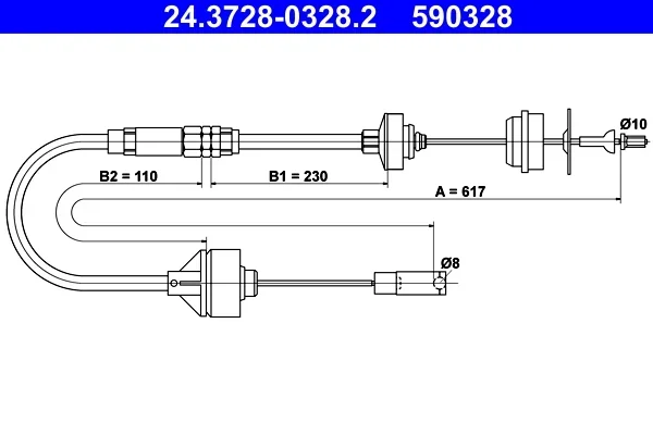 Tazne lanko, ovladani spojky ATE 24.3728-0328.2 – OE 2150R1