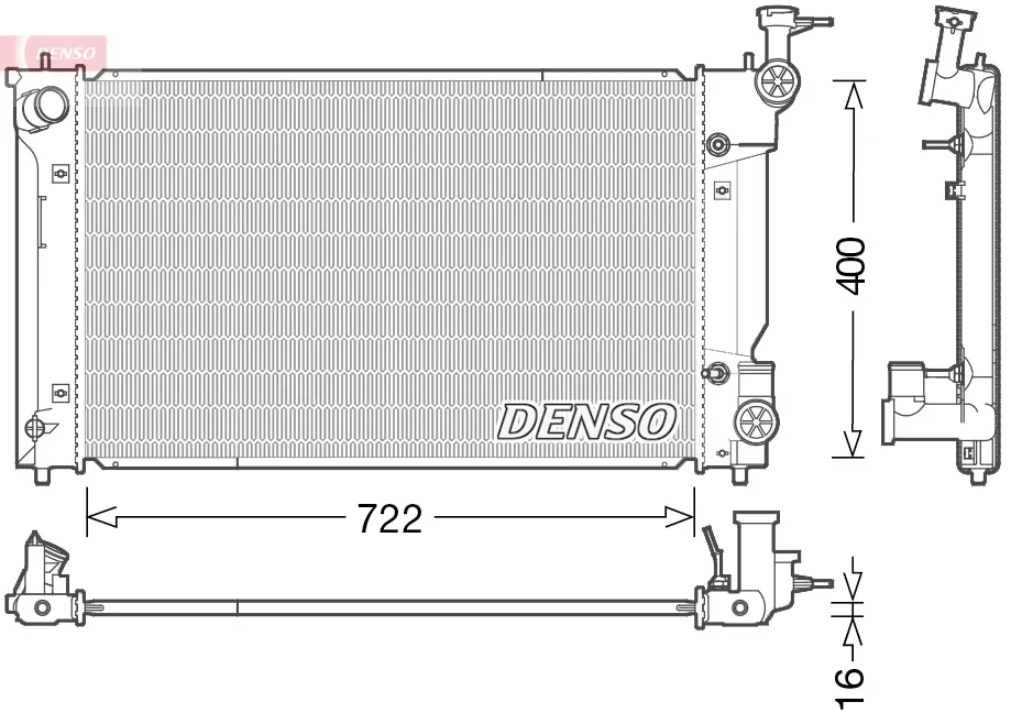 Chladič, chlazení motoru DENSO DRM50098 – OE 1640031870