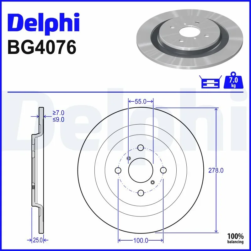 Brzdový kotouč DELPHI BG4076