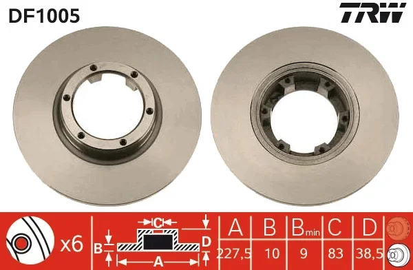 Brzdový kotouč TRW DF1005