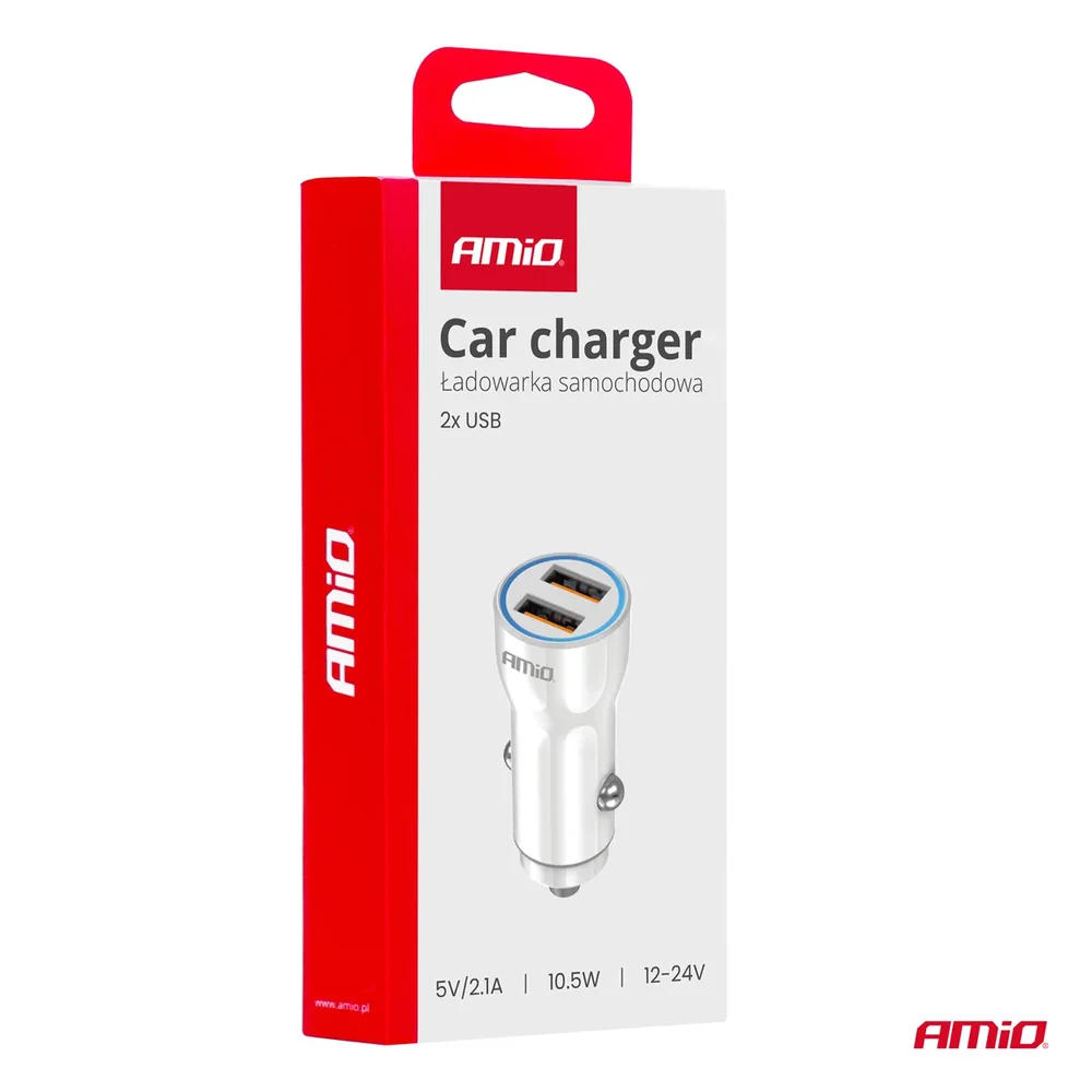 Nabíječka do auta 2xUSB-A 12/24V AMiO-03879 - Obrázek 4
