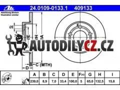 AT 409133 P/L brzdový kotouč ATE