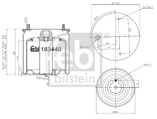 Mech, pneumatické odpružení FEBI BILSTEIN 183440 – OE 1882447 Mech, pneumatické odpružení FEBI BILSTEIN 183440 – OE 1882447