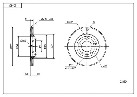 BRZ.KOTOUČ /P/ FABIA 02- HART 220804