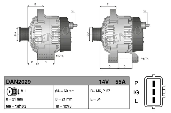 generátor DENSO DAN2029 generátor DENSO DAN2029