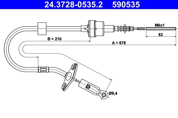 Tazne lanko, ovladani spojky ATE 24.3728-0535.2 – OE 46781018