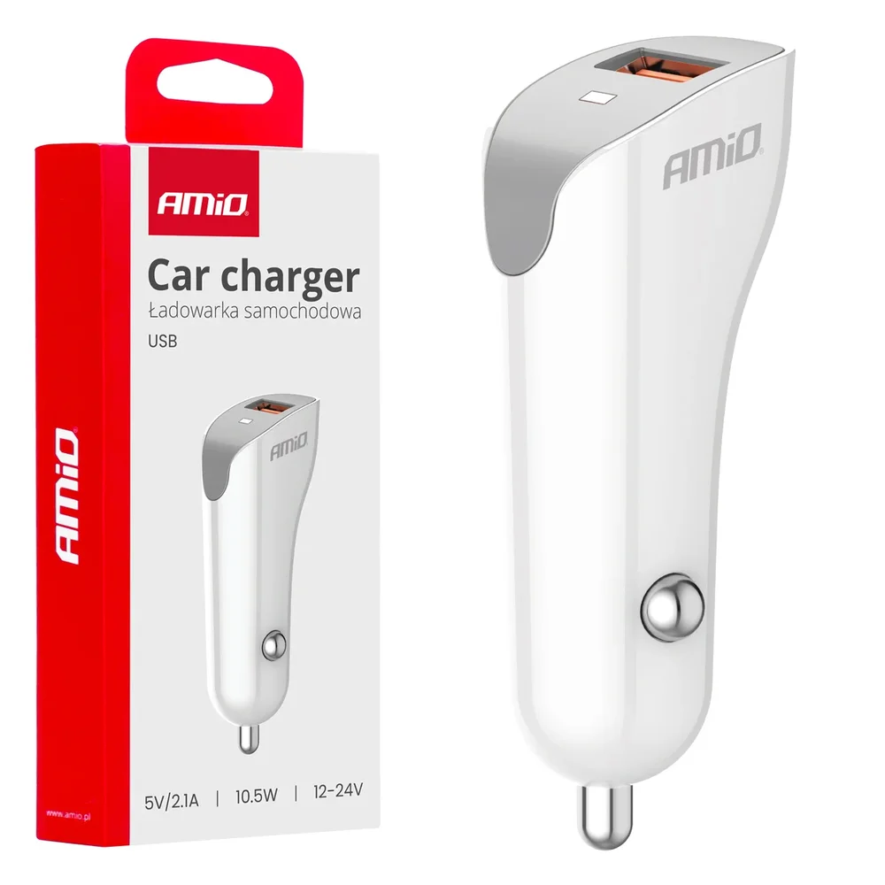 Nabíječka do auta USB-A 2.1A 12/24V AMiO-03873 Nabíječka do auta USB-A 2.1A 12/24V AMiO-03873