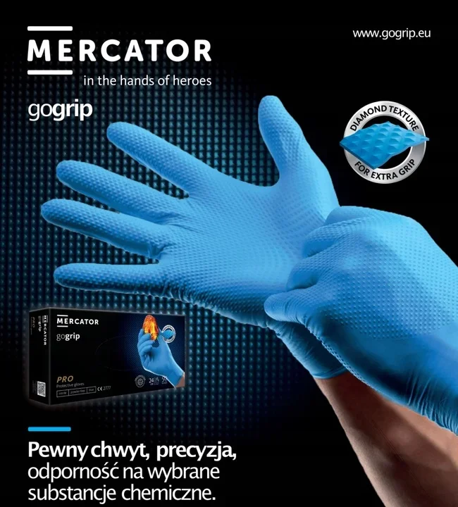 Nitrilové rukavice GoGrip modré vel. L, 50 ks MERCATOR MER20316 - Obrázek 2