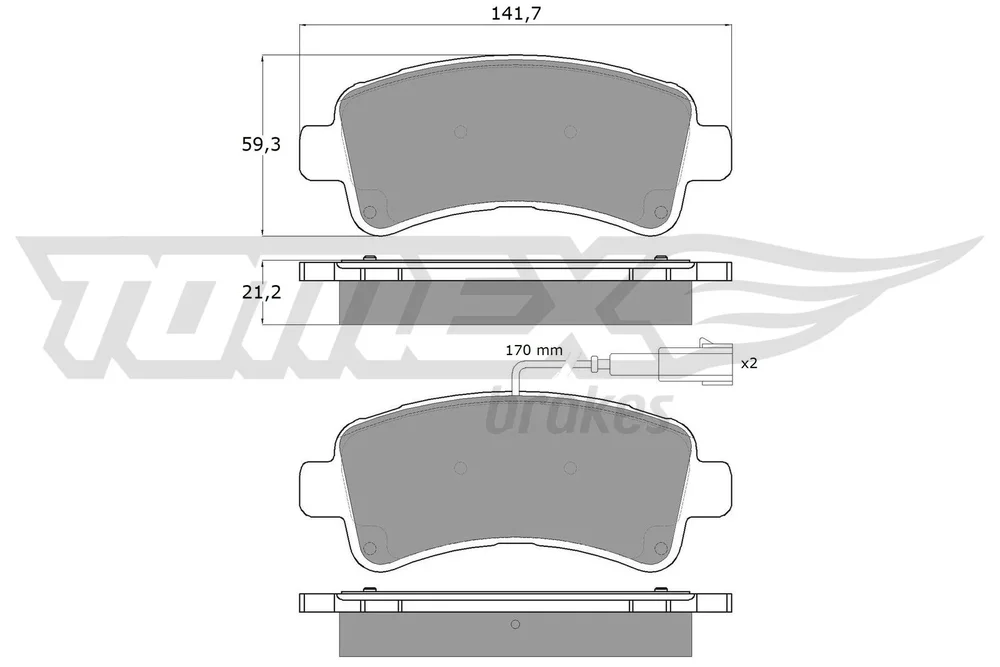 Sada brzdových destiček, kotoučová brzda Tomex Brakes TX18-11