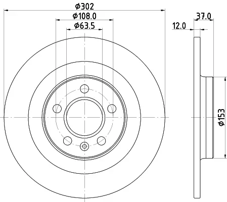 Brzdový kotouč HELLA 8DD355132-121