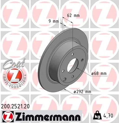 Brzdový kotouč ZIMMERMANN 200.2521.20