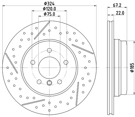 Brzdový kotouč HELLA 8DD355123-031