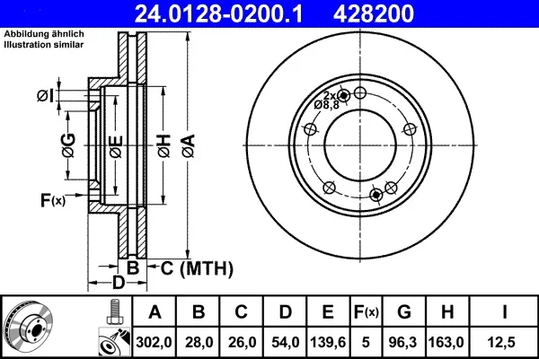Brzdový kotouč ATE 24.0128-0200.1