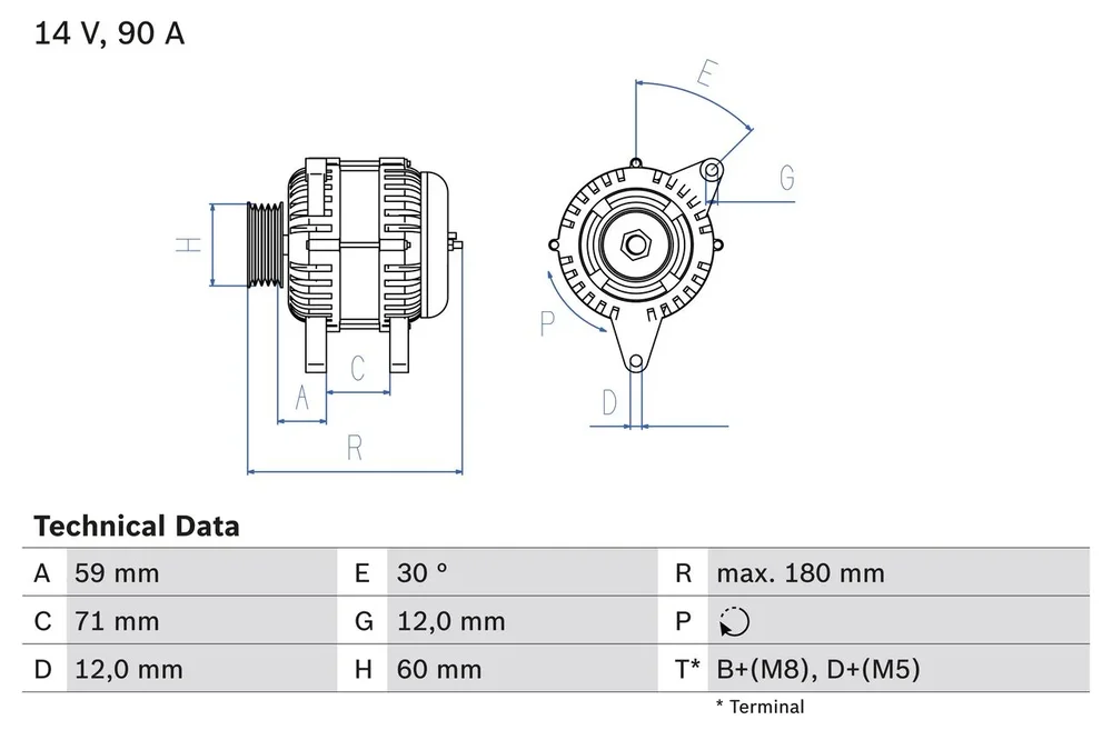 BO 0986042000 Alternátor BOSCH-výměnný díl