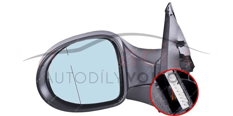 Levé zpětné zrcátko elektricky ovládané vyhřívané asférické čené v:24115