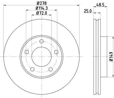 Brzdový kotouč HELLA 8DD355110-881