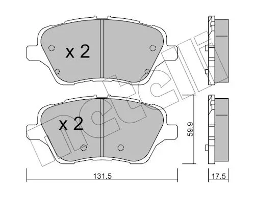 Sada brzdových destiček, kotoučová brzda METELLI 22-0976-0